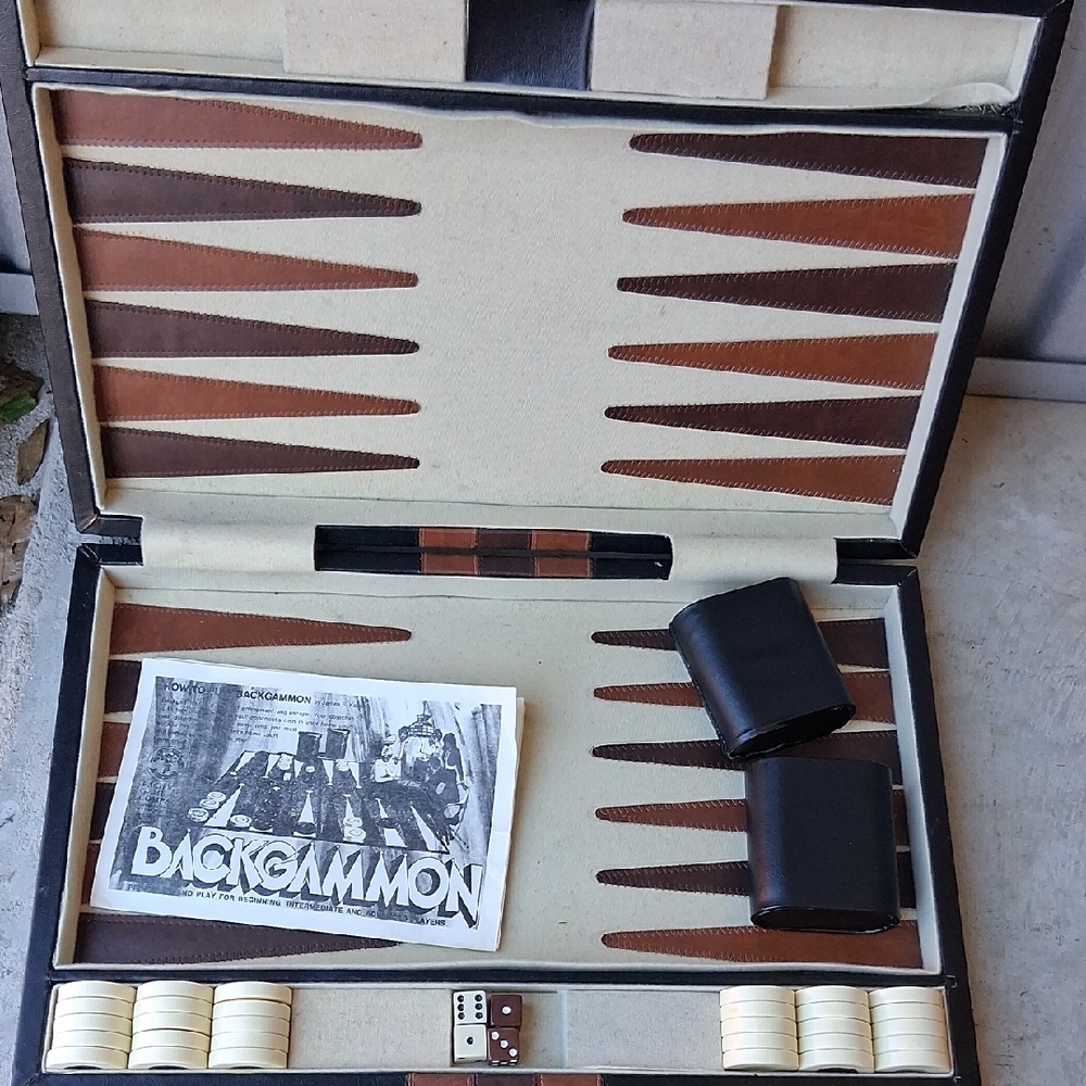 Elegant Brown and Cream Backgammon Set